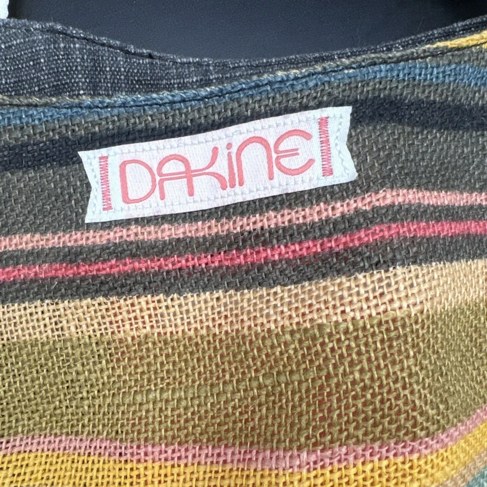 Dakine Multicolor Knit Tote Bag Burlap With Water Bottle Side Holder Beach